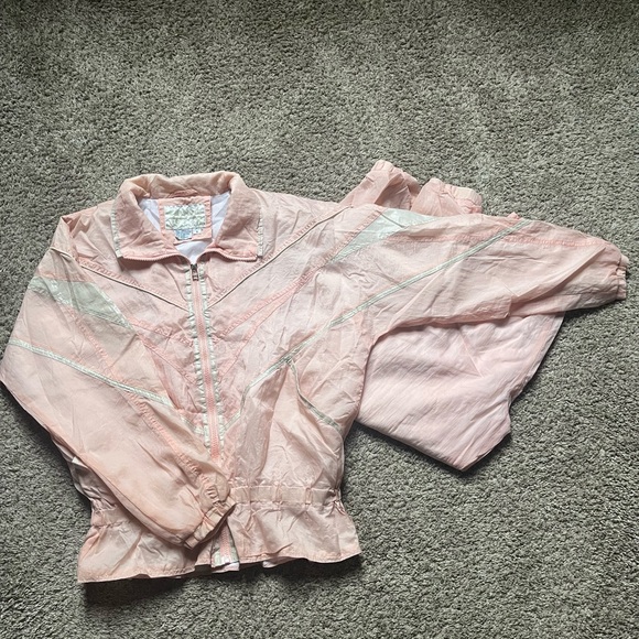 Vintage East West Peach, Cream, and Silver Tracksuit - Picture 1 of 6